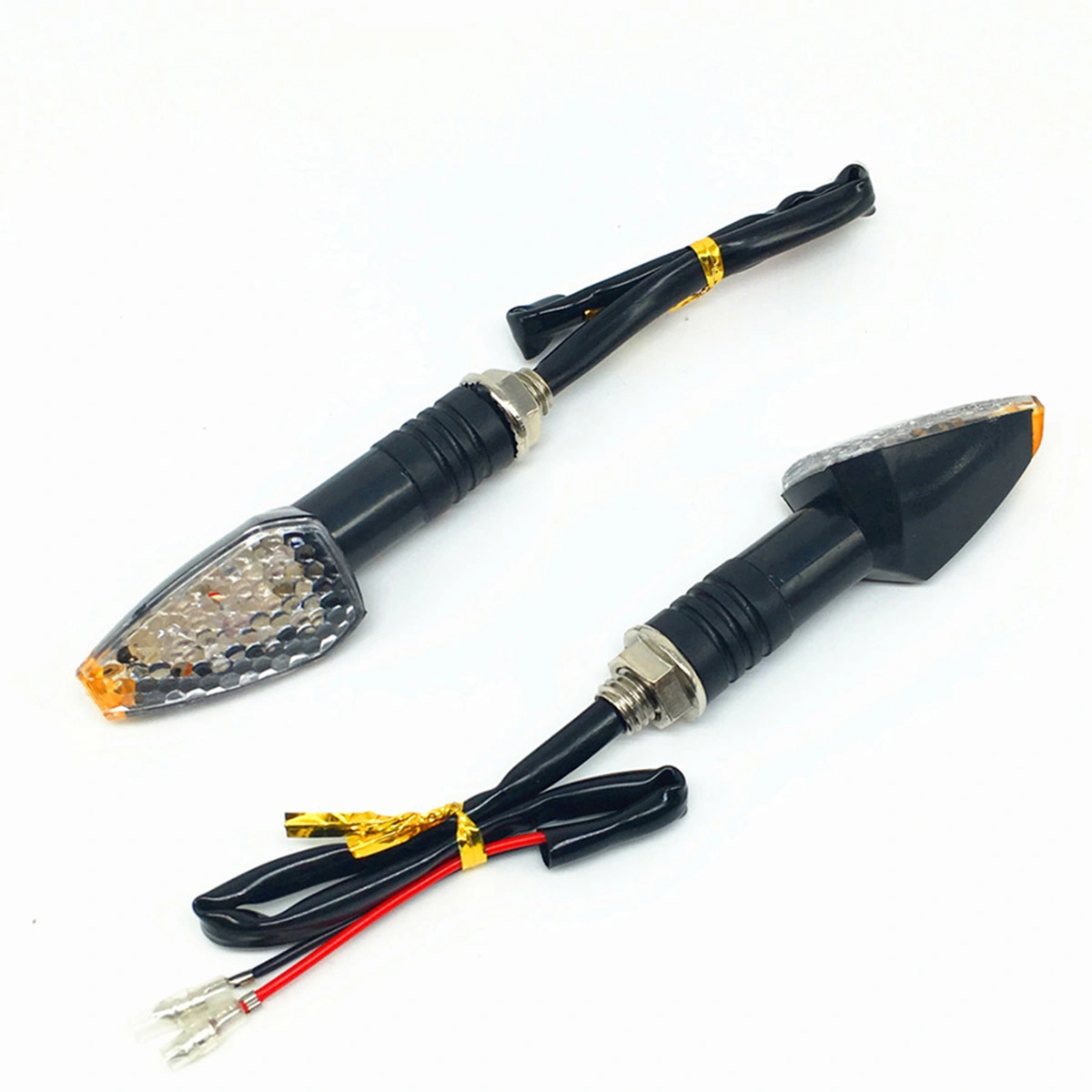2 PCS 10LED Motorcycle Turn Signal Light with Red Yellow Light Tuning Signals Universal Motorbike Lamp Indicator for Scooters Motorcycles Cyclists Use(Black)