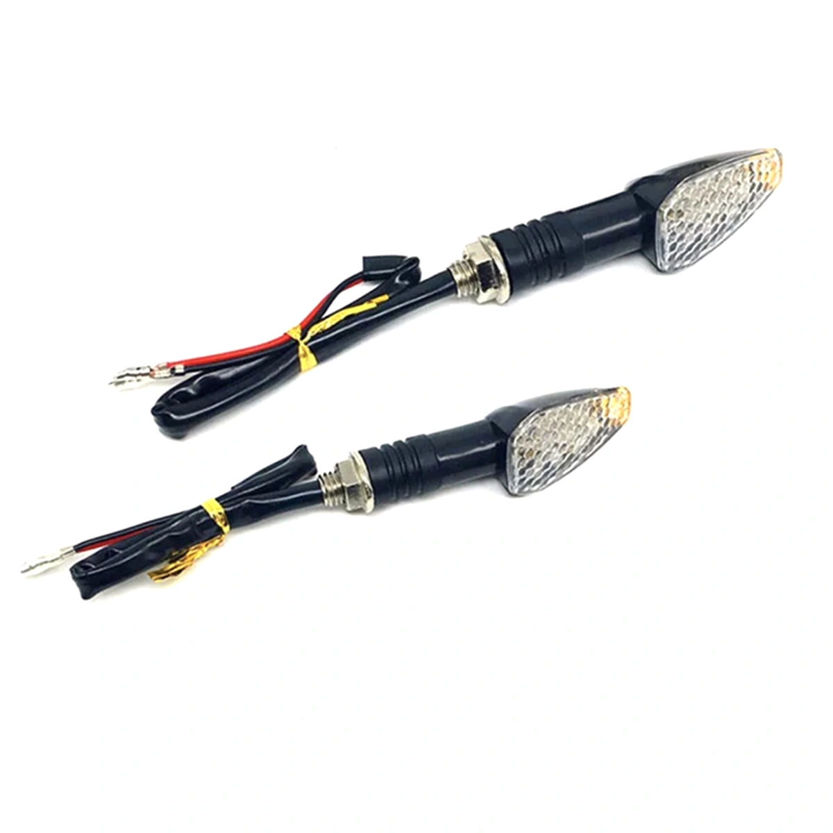 2 PCS 10LED Motorcycle Turn Signal Light with Red Yellow Light Tuning Signals Universal Motorbike Lamp Indicator for Scooters Motorcycles Cyclists Use(Black)