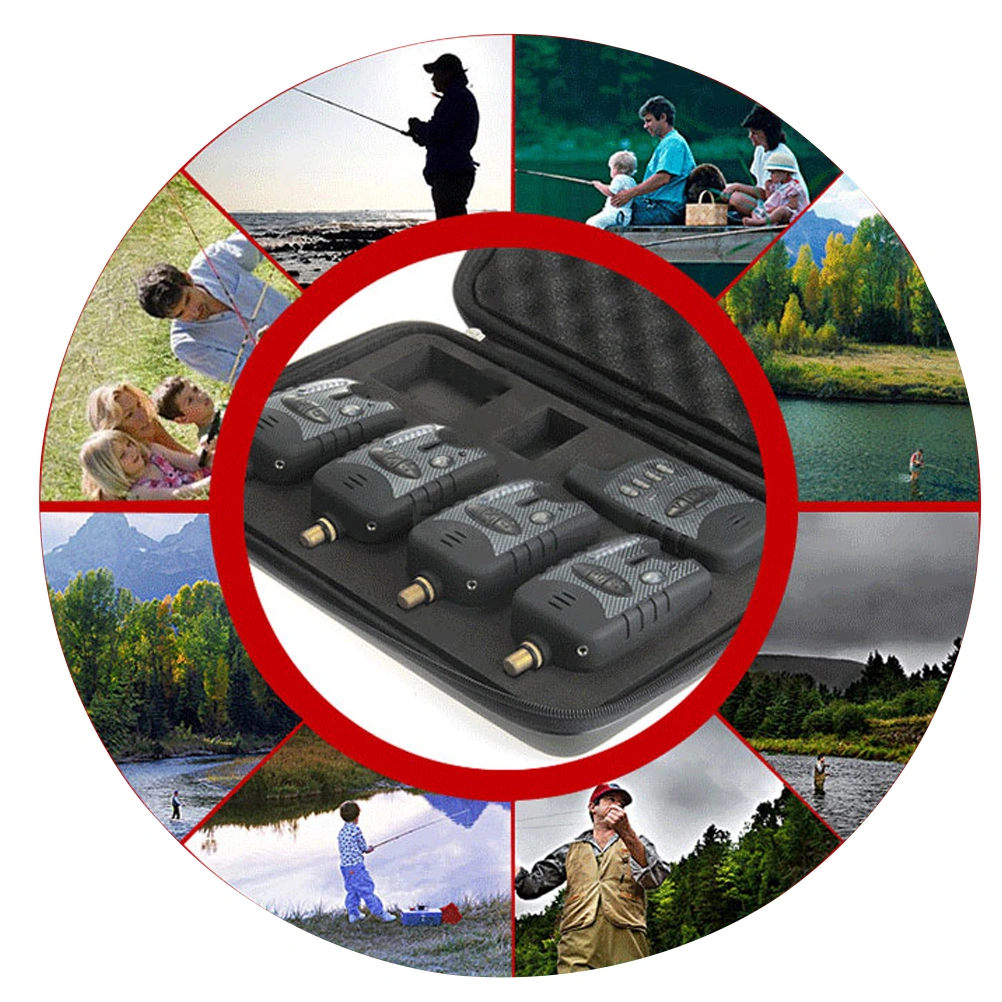 Sensitive Electronic Fishing Bite Alarm Indicator with Loud Siren LED Light Daytime Night Clip On Fishing Rod - Battery Not Included(Black)