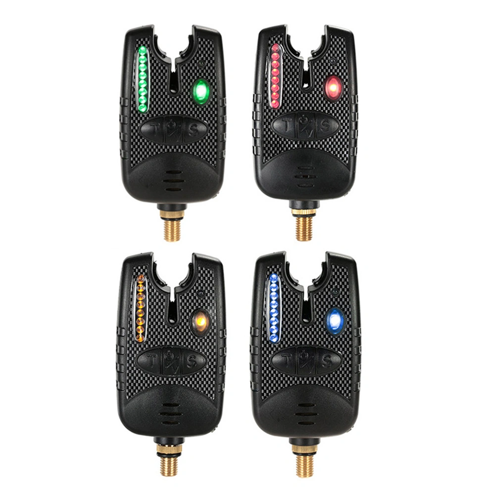 Sensitive Electronic Fishing Bite Alarm Indicator with Loud Siren LED Light Daytime Night Clip On Fishing Rod - Battery Not Included(Black)