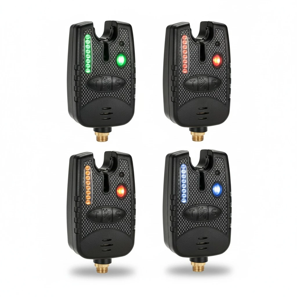 Sensitive Electronic Fishing Bite Alarm Indicator with Loud Siren LED Light Daytime Night Clip On Fishing Rod - Battery Not Included(Black)