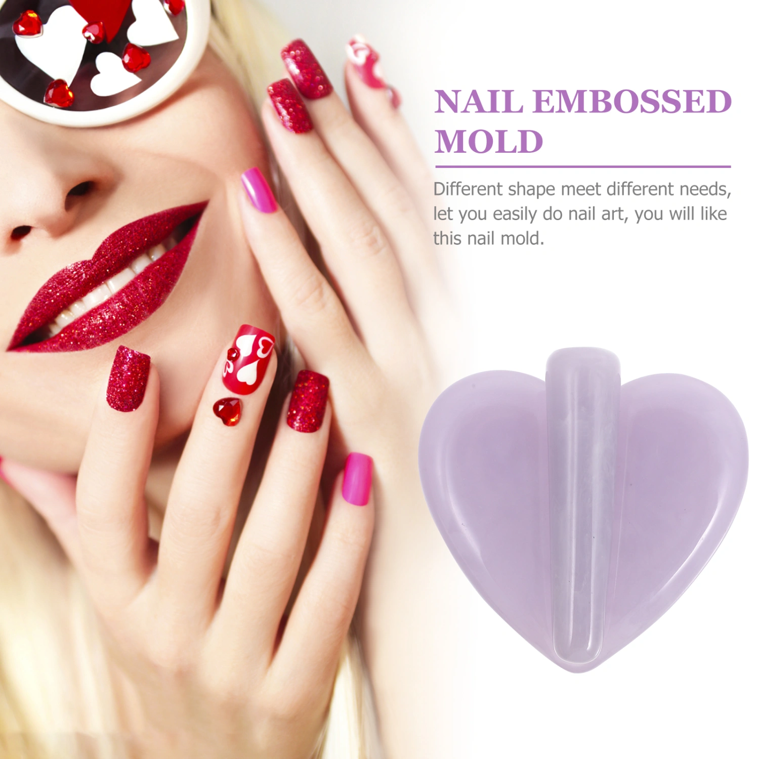 1pc Nail Equipment Nail Embossed Mold Frame Bending Nail Mold Nail Art Tool