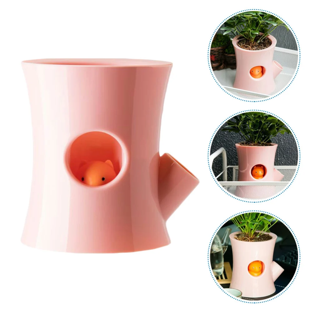 1Pc Automatic Water Absorption Flowerpot Lovely Squirrel Flower Holder Pink