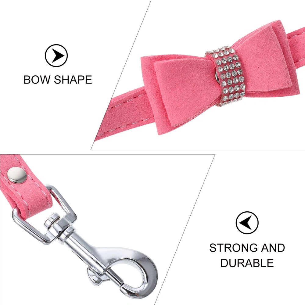 Rhinestone Bow Pet Leash Adjustable Puppy Cat Traction Rope Pet Pulling Rope