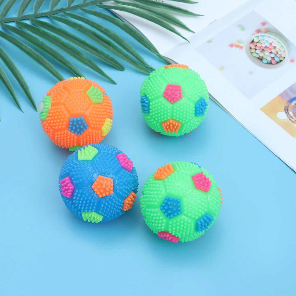 4 Pcs Squeaker Ball Dog Toy Luminous Elastic Spiky Ball Squeezy Bouncy Toy Balls for Men Women Adults Teens and Pets