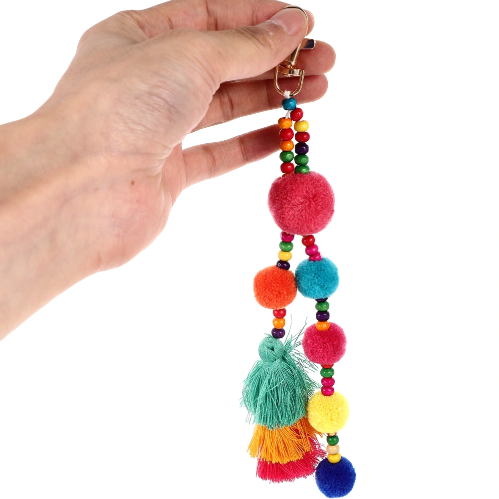 2pcs Fuzzy Ball Tassel Pendants Phone Charm Keychain Bag Hanging Decoration