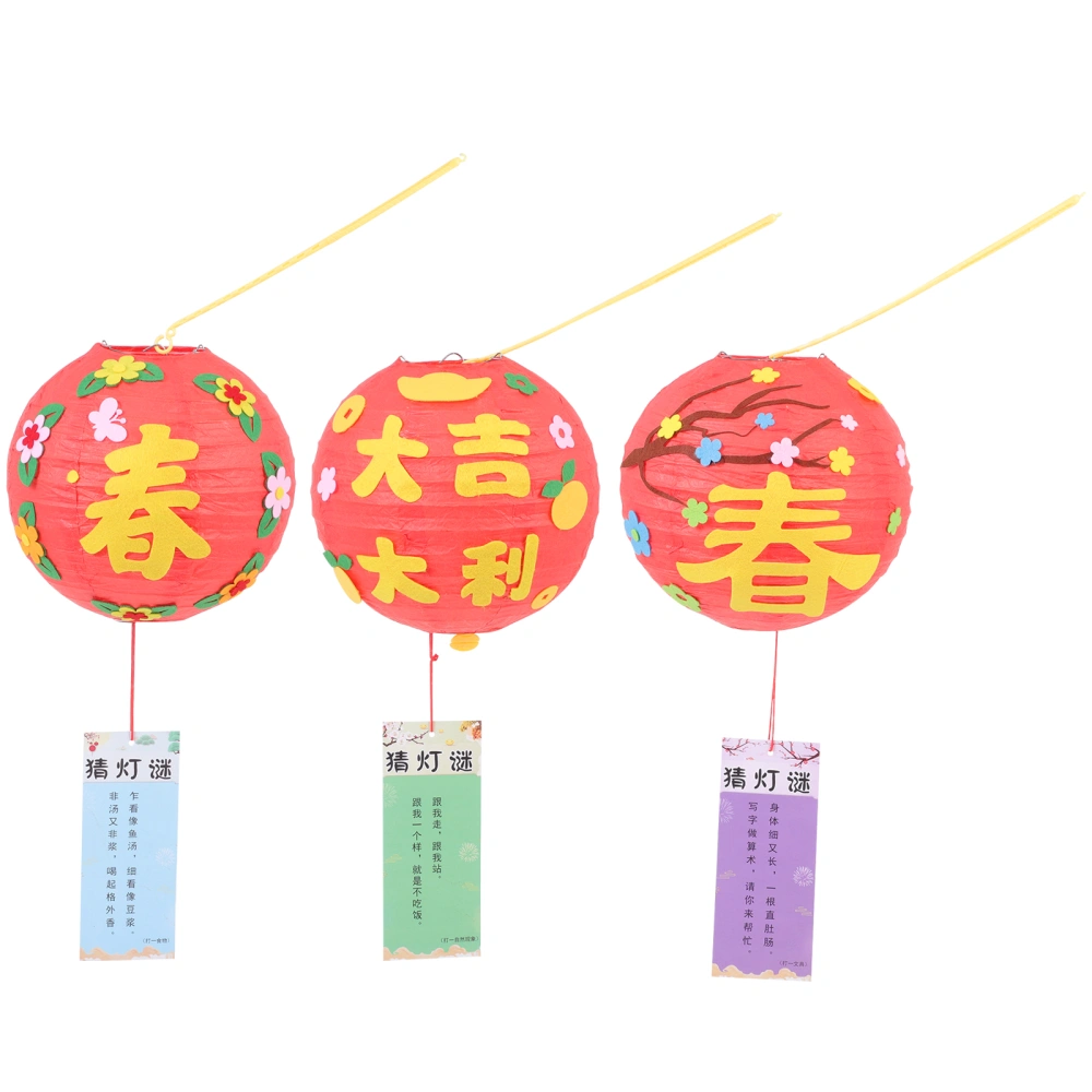 3 Sets Chinese New Year Lantern Making Kit Handheld Paper Lantern Making Tools