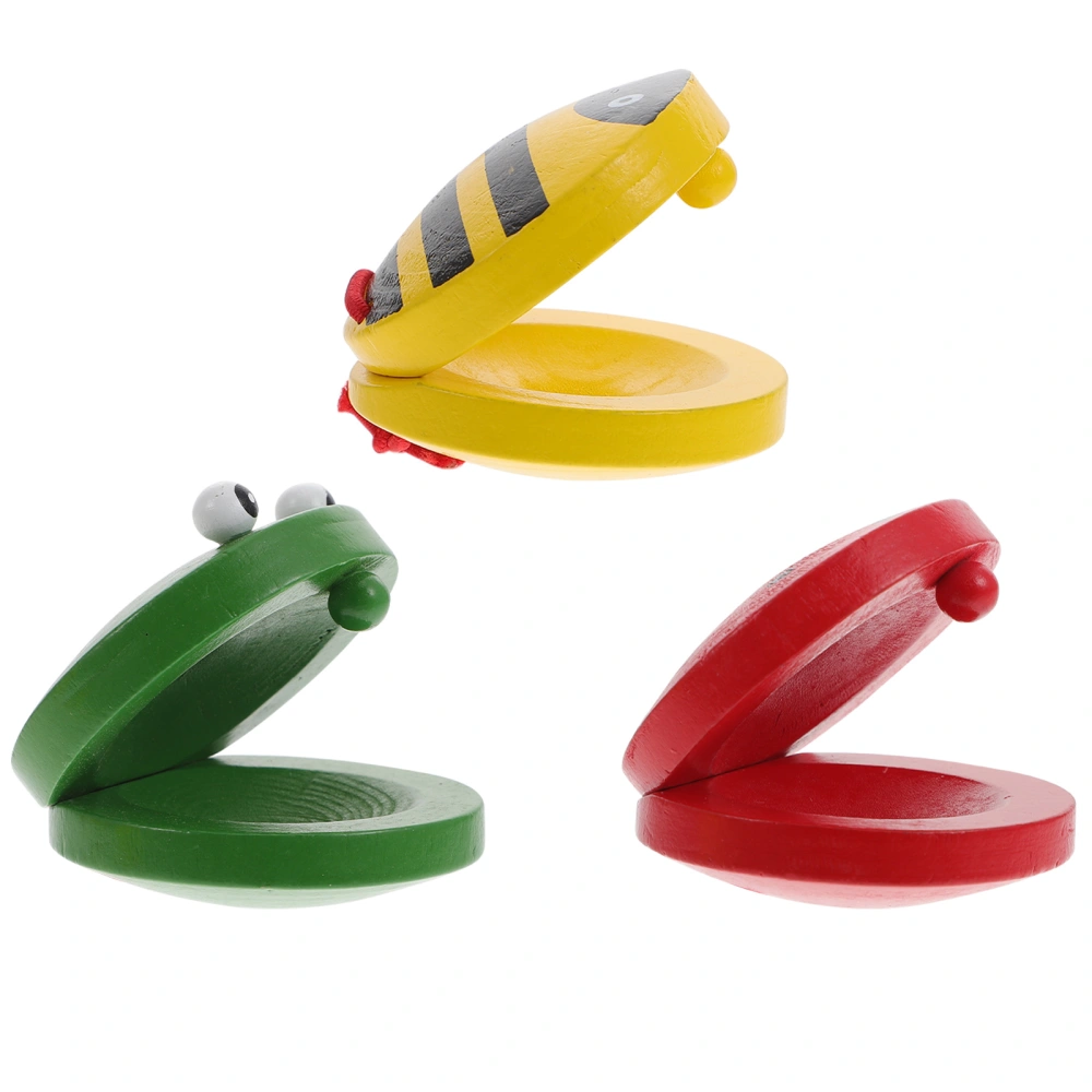 3pcs Children Early Education Instrument Toys Educational Animals Castanet Toys