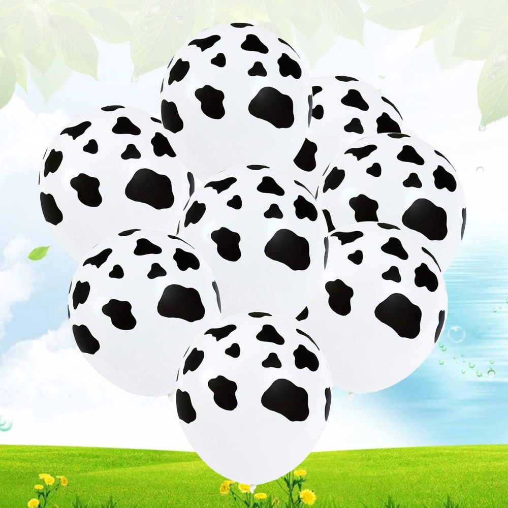 100 Pcs Latex Balloon Cow Color Black-White Decorated Attractive Party Ceremony Anniversary Balloon