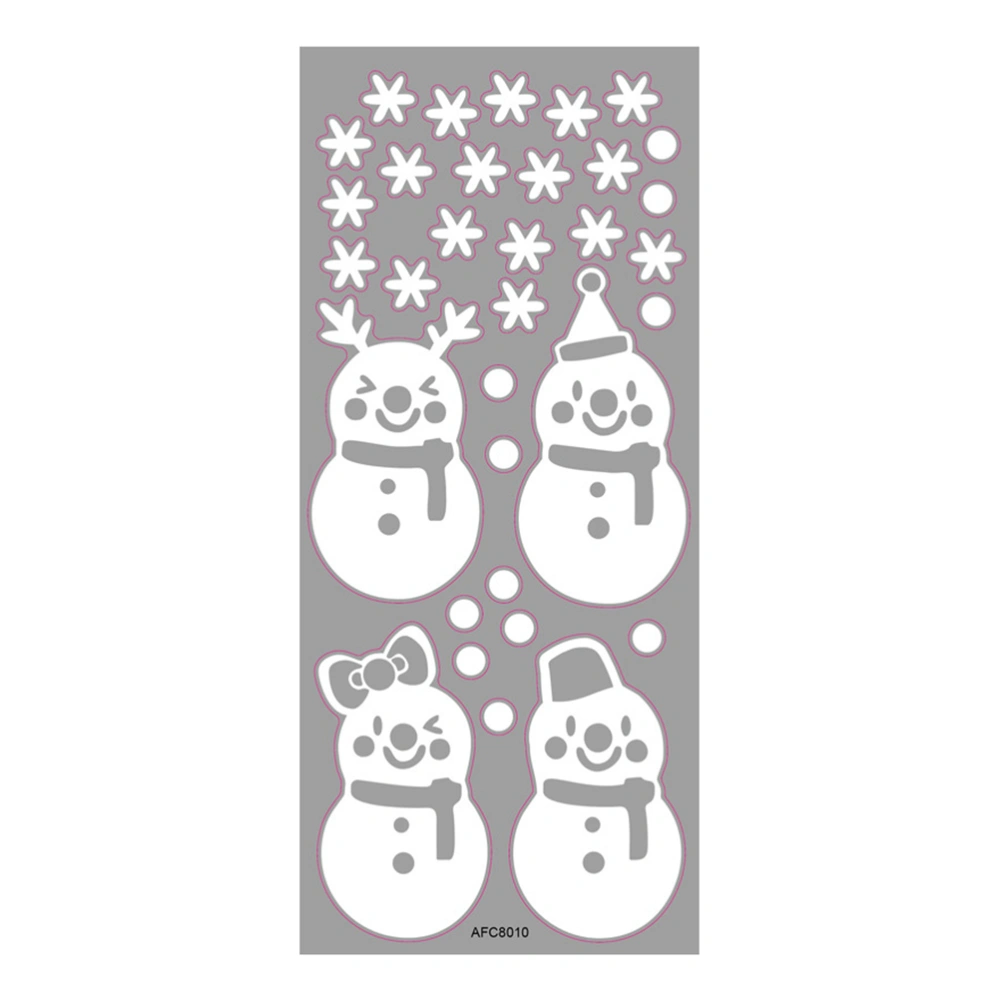 Christmas Snowflake Window Stickers PVC Clings Removable Snowman Wall Decals for Merry Christmas Decoration