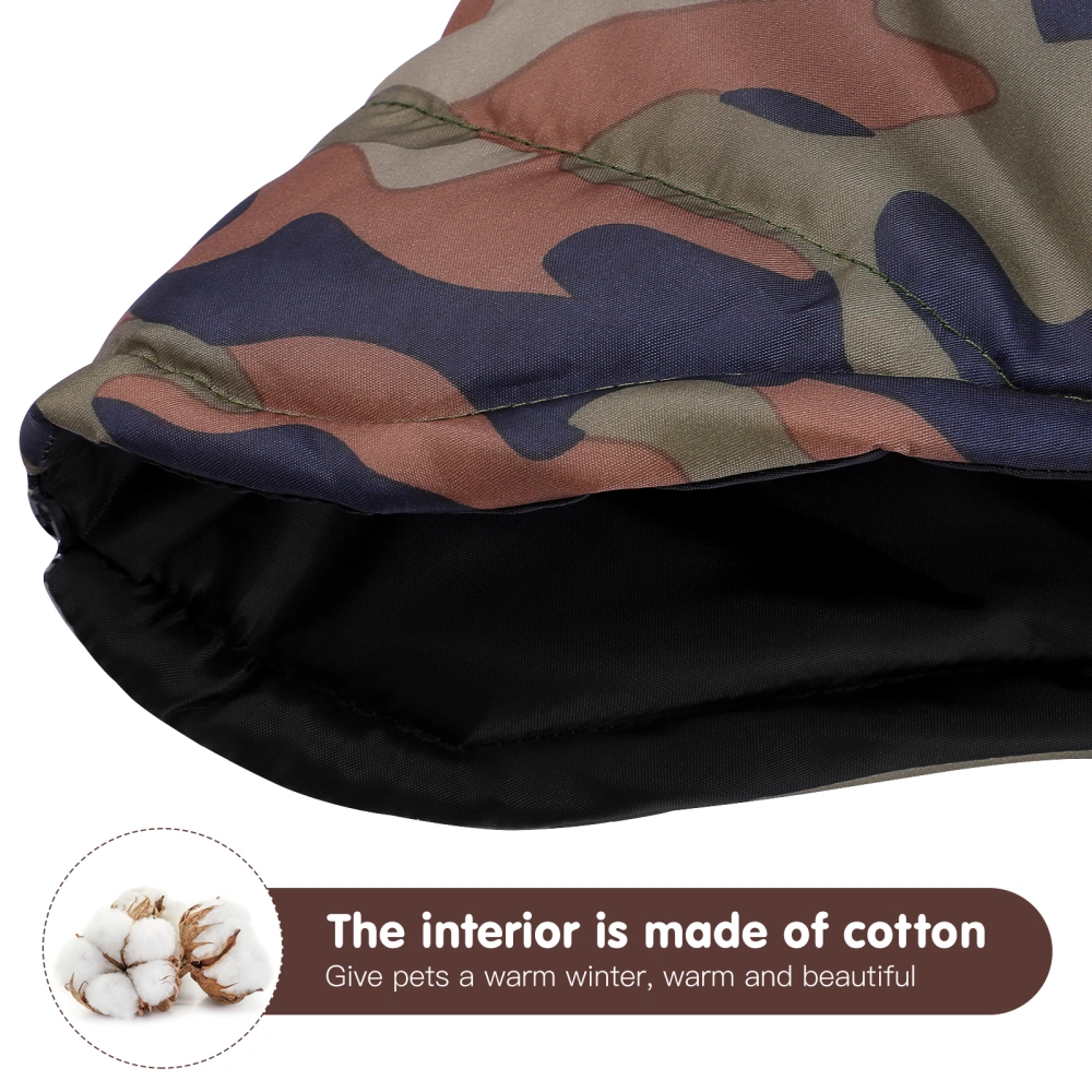 UEETEK Pet Coat Dog Winter Clothes Warm Padded Vest Sleeveless Winproof Pet Clothing (Camouflage)