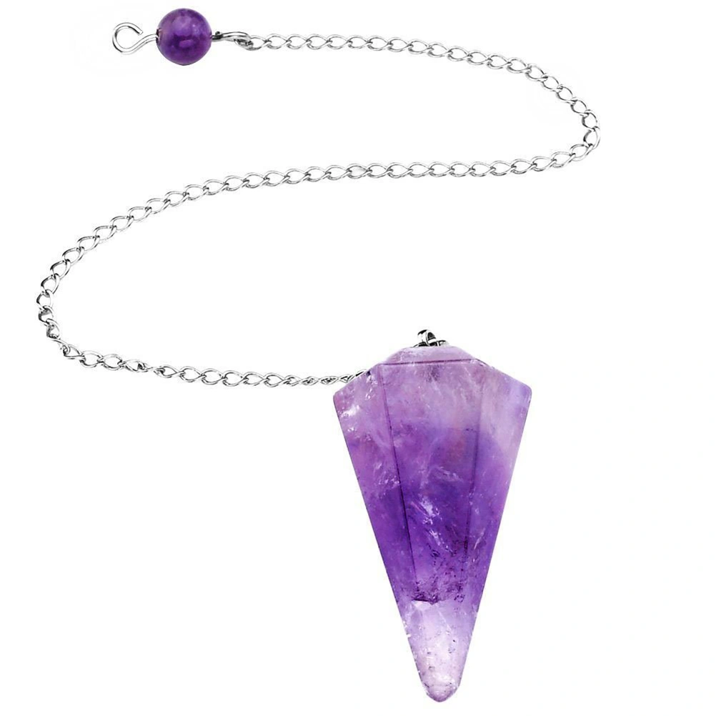Quartz Crystal Gemstone Dowser Pendulum (Purple)