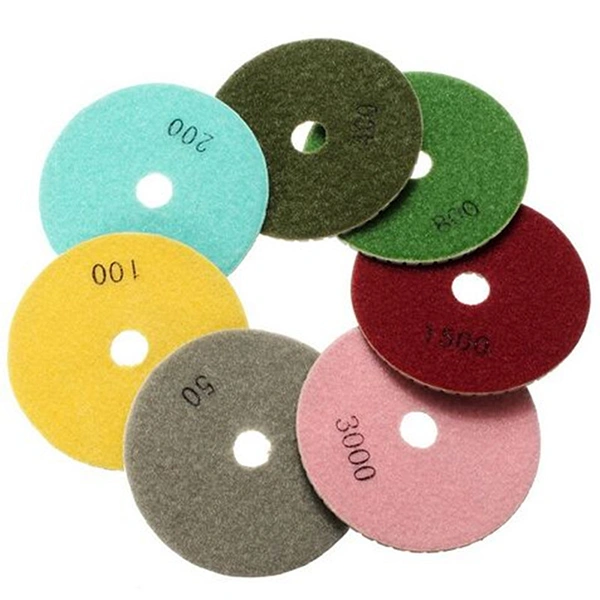 8pcs Wet/Dry Diamond Polishing Pads with Backer Pad for Granite Stone Marble