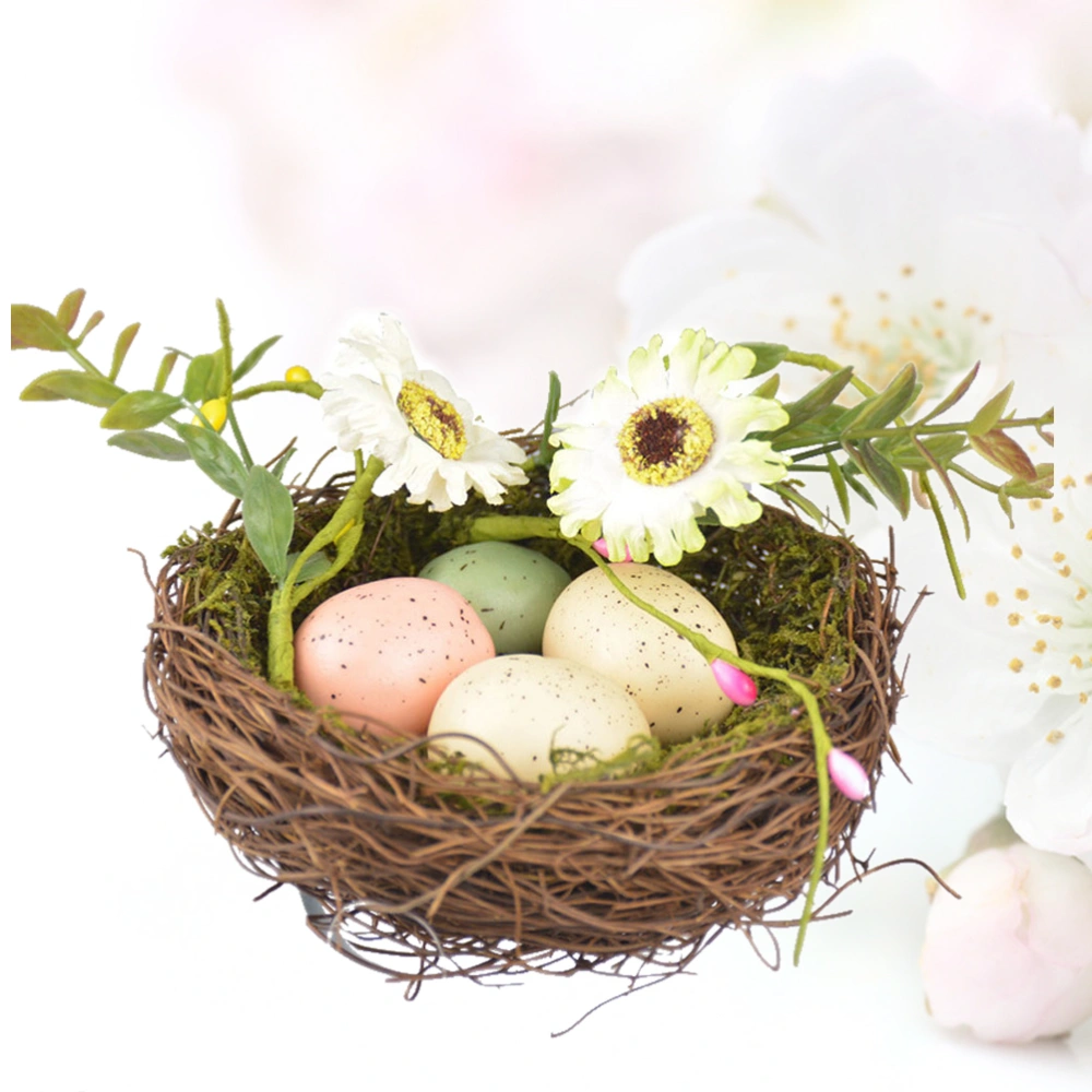 Creative Bird's Nest Decorative Artificial Bird Nest Simulated Bird Nest Decorative Props Round Artificial Birds Nests Home Gardening Decoration