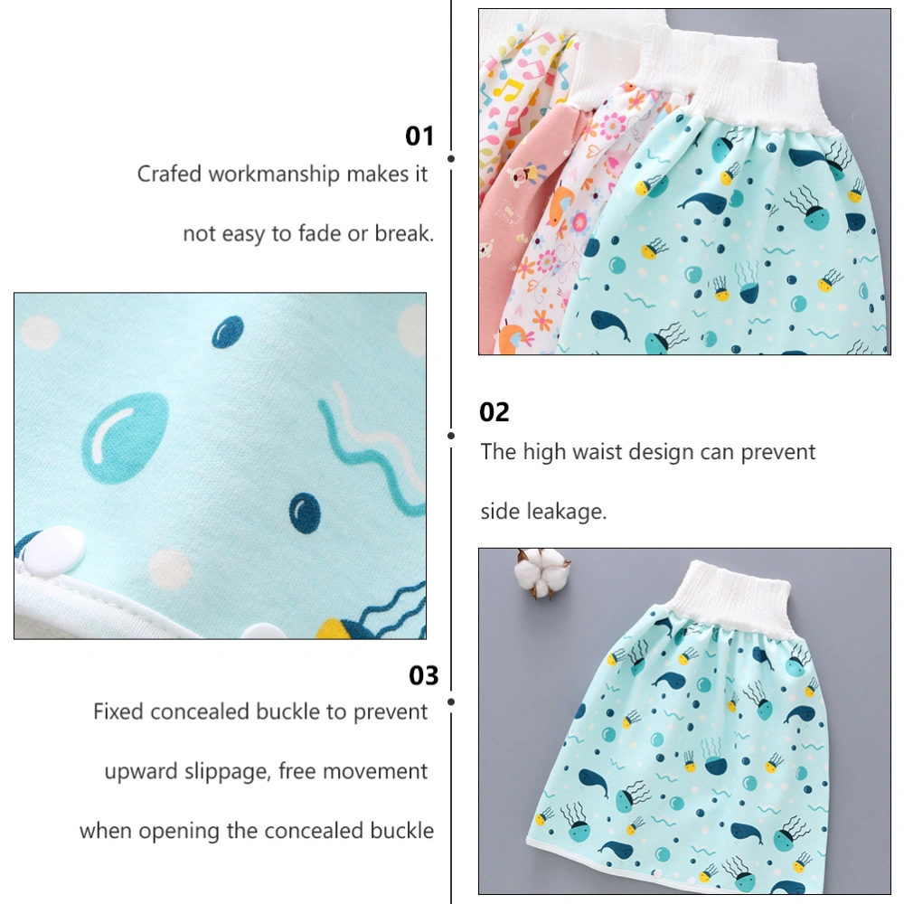 1Pc Effective High-waist Nappy Skirt Practicing Nappy (Sky-blue, 0-4-year-old)