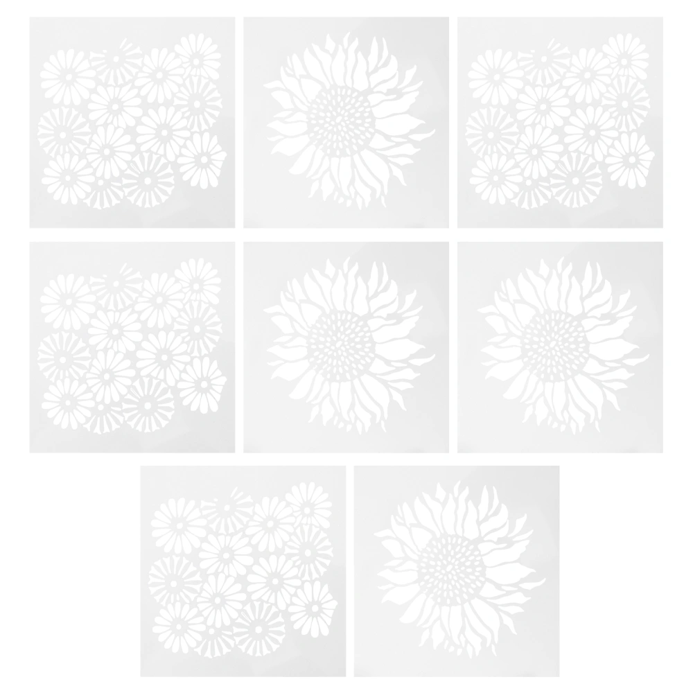 8pcs DIY Hollow Out Sunflower Hand-painted Graffiti Painting Template Stencils