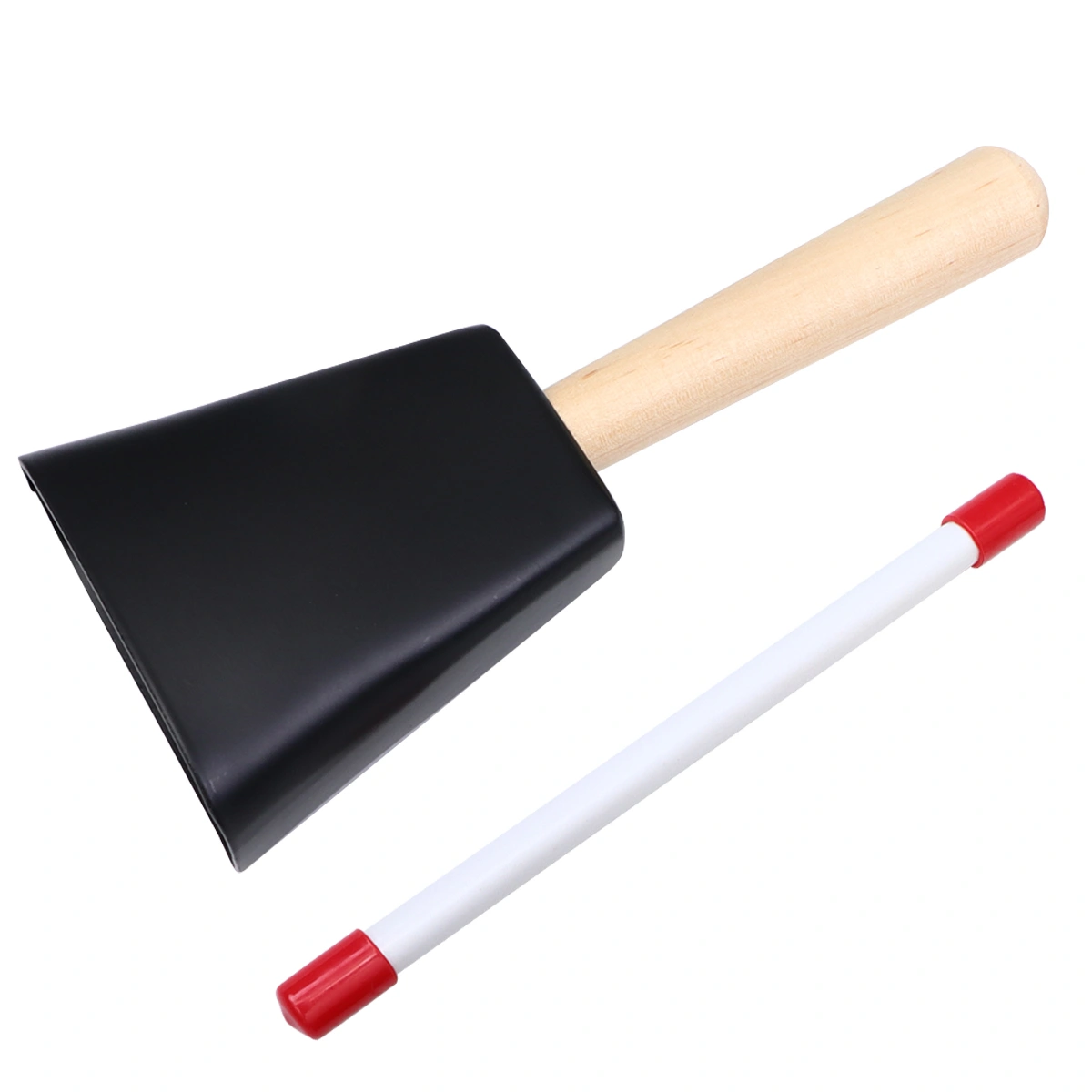 Metal Cowbells with Wooden Handle Calling Bell Kids Toy Musical Instrument for Outdoor Game Wedding Class Festival Birthday (Black)