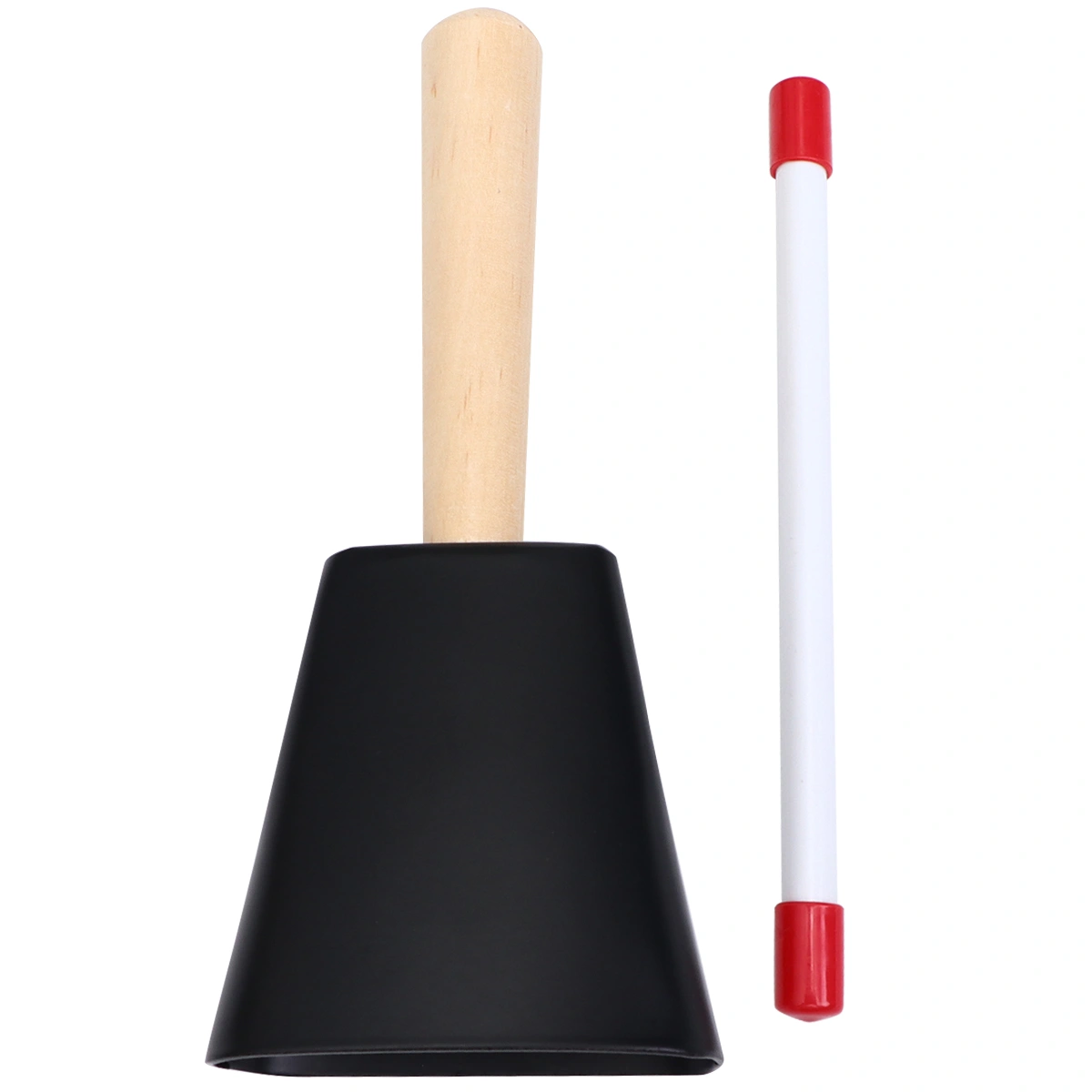 Metal Cowbells with Wooden Handle Calling Bell Kids Toy Musical Instrument for Outdoor Game Wedding Class Festival Birthday (Black)
