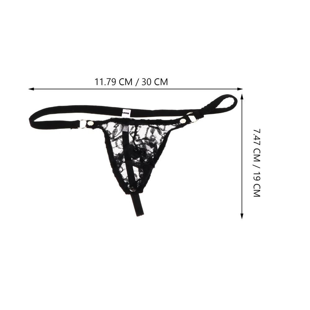 Men's Lingerie Floral Lace G-String Thongs Bulge Pouch Low Waist Panties