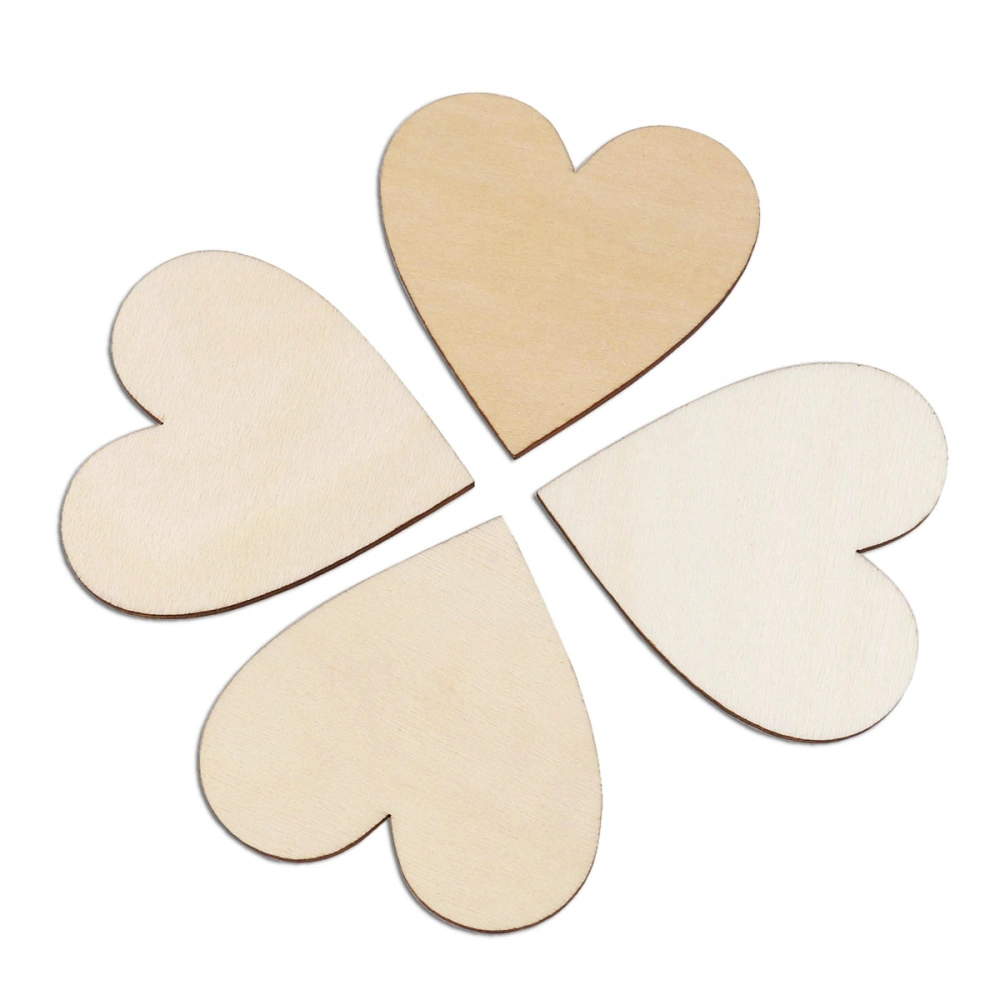 ULTNICE 50pcs Heart Shaped Wooden Slices Unpainted Natural Birch Tree DIY Crafts Embellishments 6cm