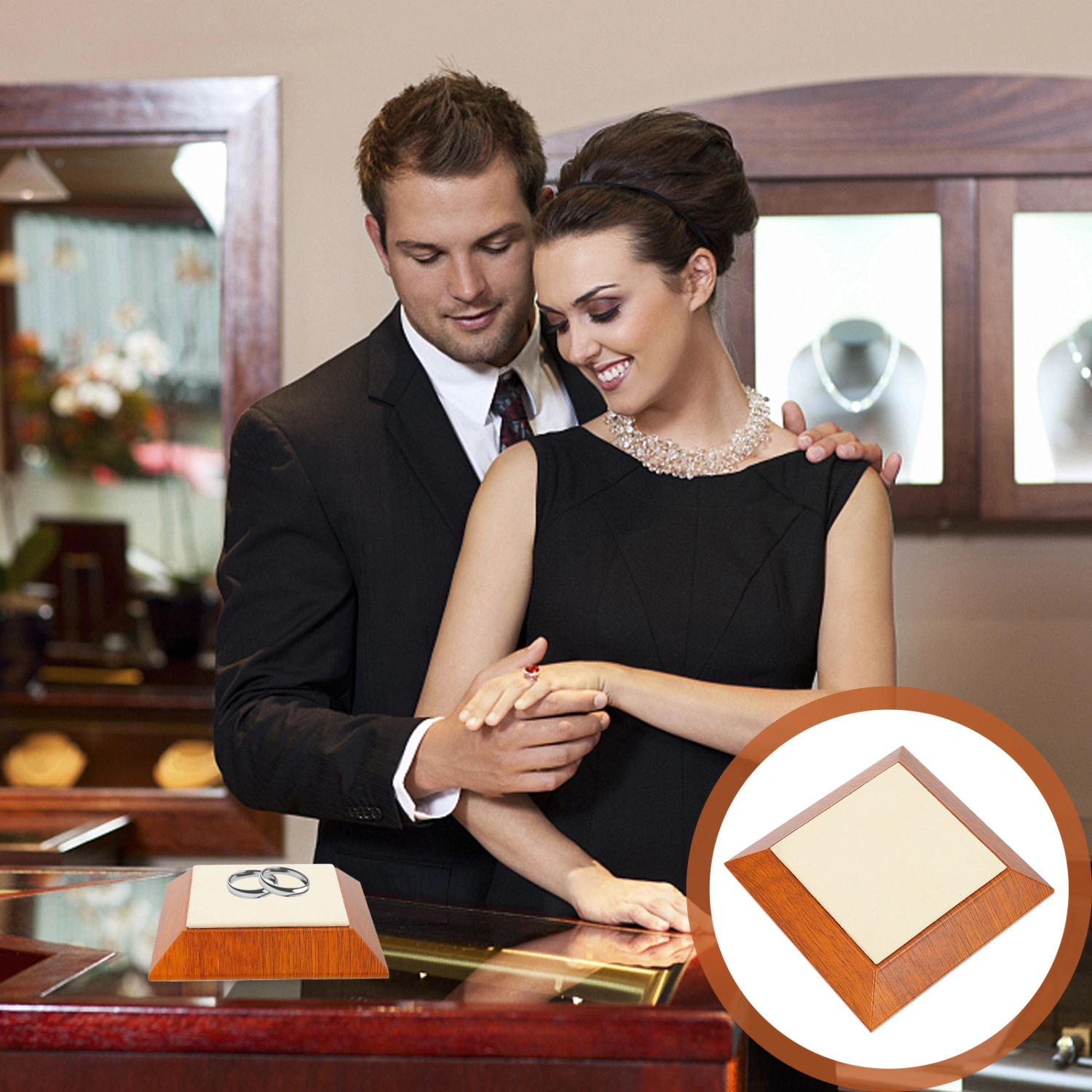 Square Jewelry Display Plate Jewelry Storage Tray Tabletop Organizing Tray