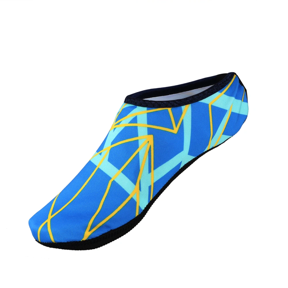 Durable Sole Barefoot Water Skin Shoes Diving Socks For Beach Pool Sand Swim Surf Size S (Blue)