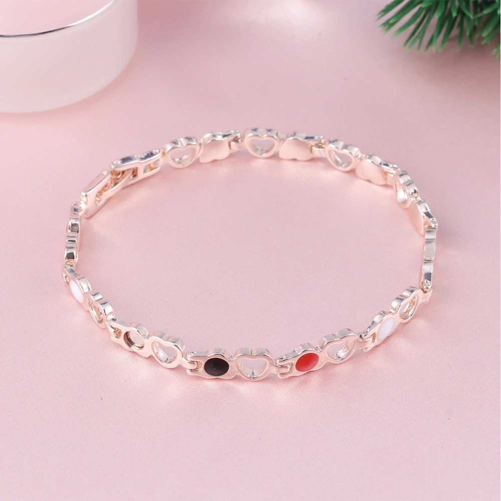 Magnetic Titanium Steel Bracelet Magnetic Therapy Bracelet Health Care Adjustable Bracelet for Men Women (Rose Gold)