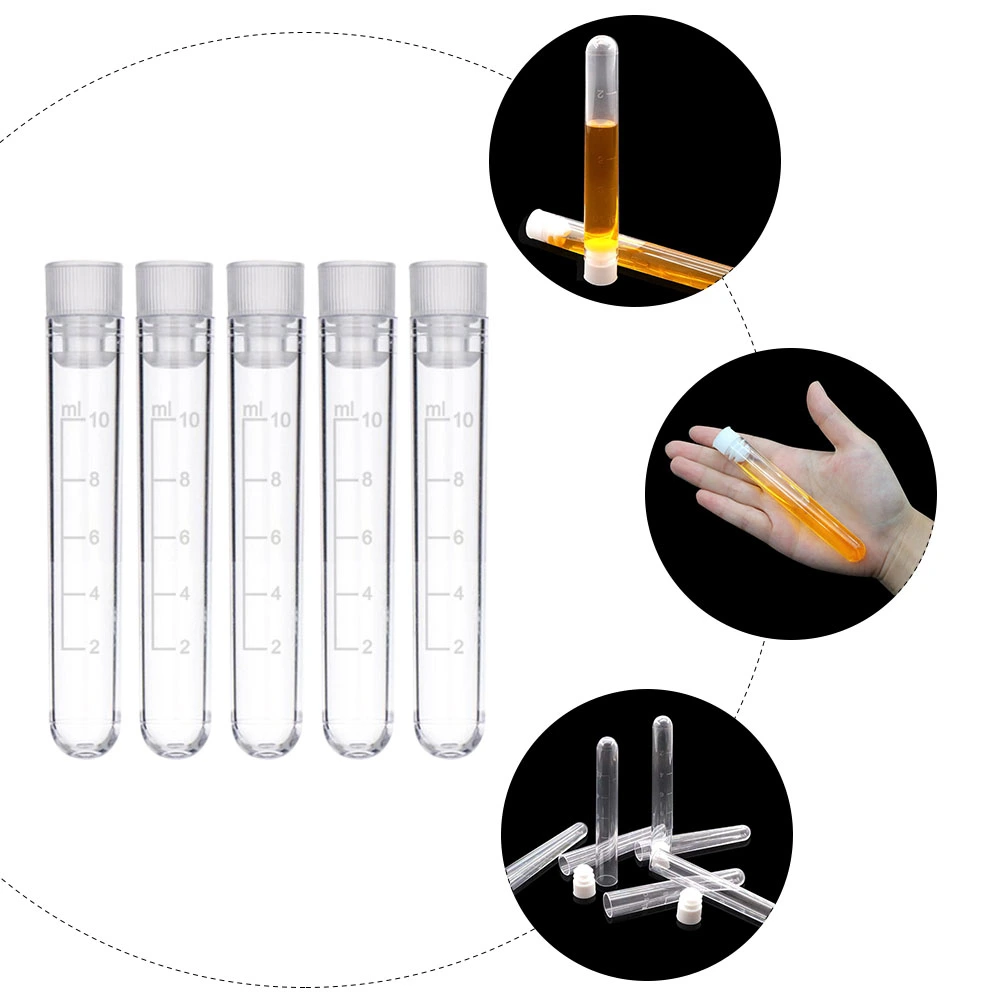 50pcs 10ml Plastic Labs Frozen Test Tubes Vial Seal Sample Containers