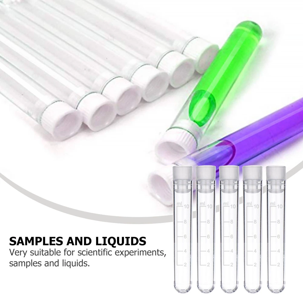 50pcs 10ml Plastic Labs Frozen Test Tubes Vial Seal Sample Containers