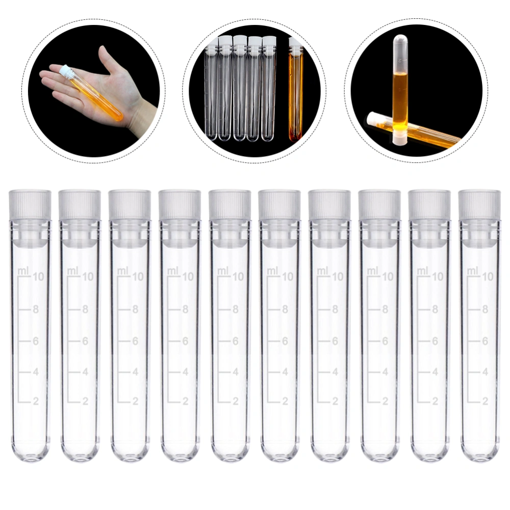 50pcs 10ml Plastic Labs Frozen Test Tubes Vial Seal Sample Containers