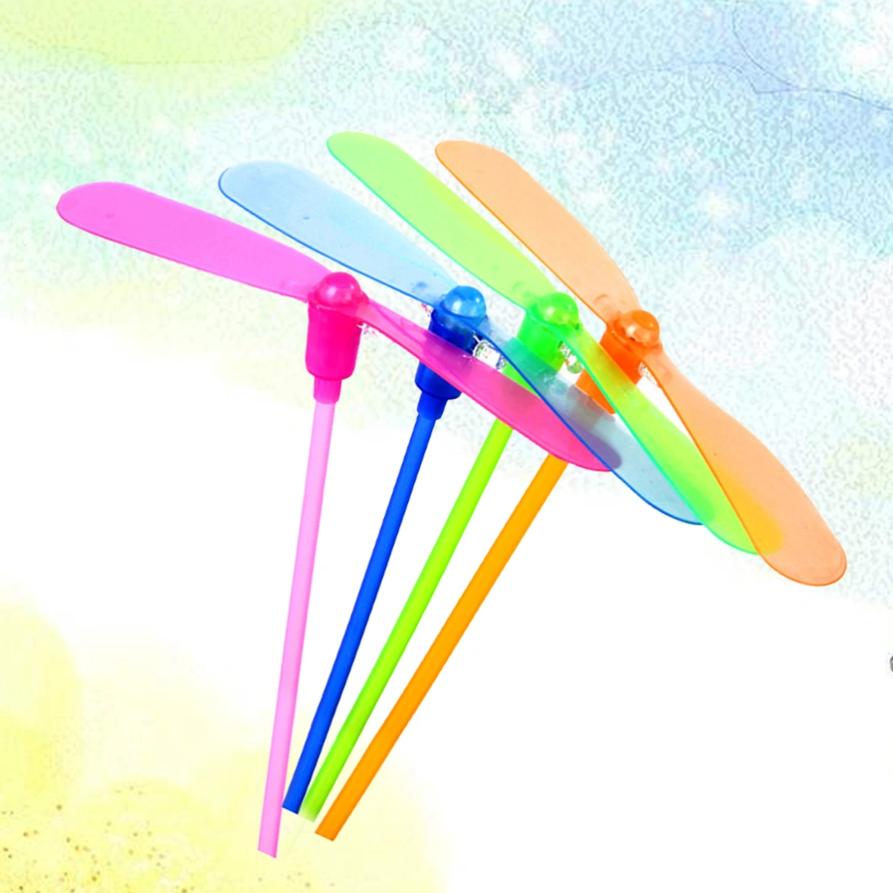 30pcs LED Glowing Flying Dragonfly Toys Interesting Flywheel Toys Parent-child Interaction Toys with Button Battery for Kids Children (Random Color)