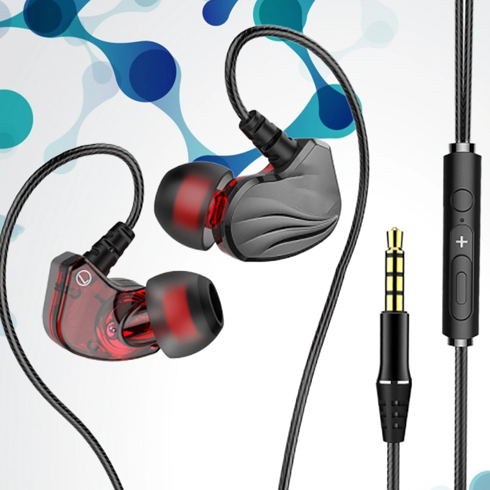 In-Ear Wired Earphone Subwoofer Stereo Bass Earbuds Game Headset with Mic for Phone Tablet (3.5mm, Grey)