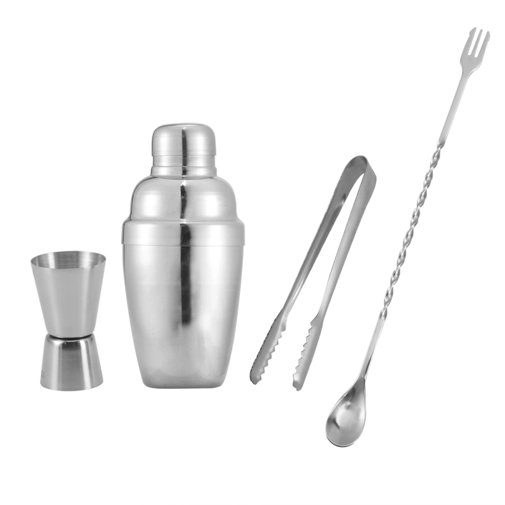 4pcs/Set Stainless Steel Cocktail Shaker Professional Bartender Tools Drink Mixer Kit for Bar Restaurant