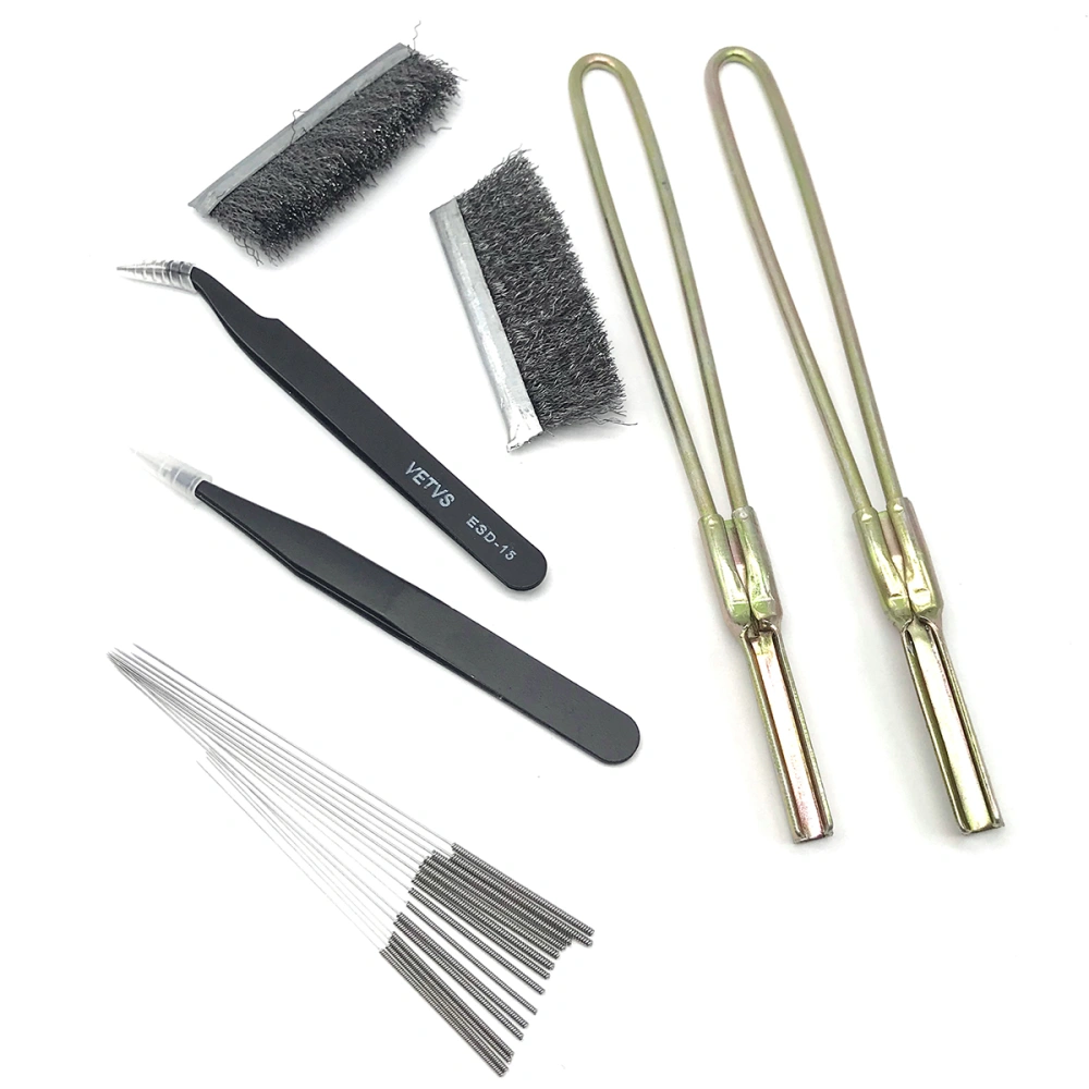 5 in 1 Iron Wire 3D Printer Nozzle Brush Set Cleaning Brush Tweezers Cleaning Needle Hot Bed Cleaning Tool