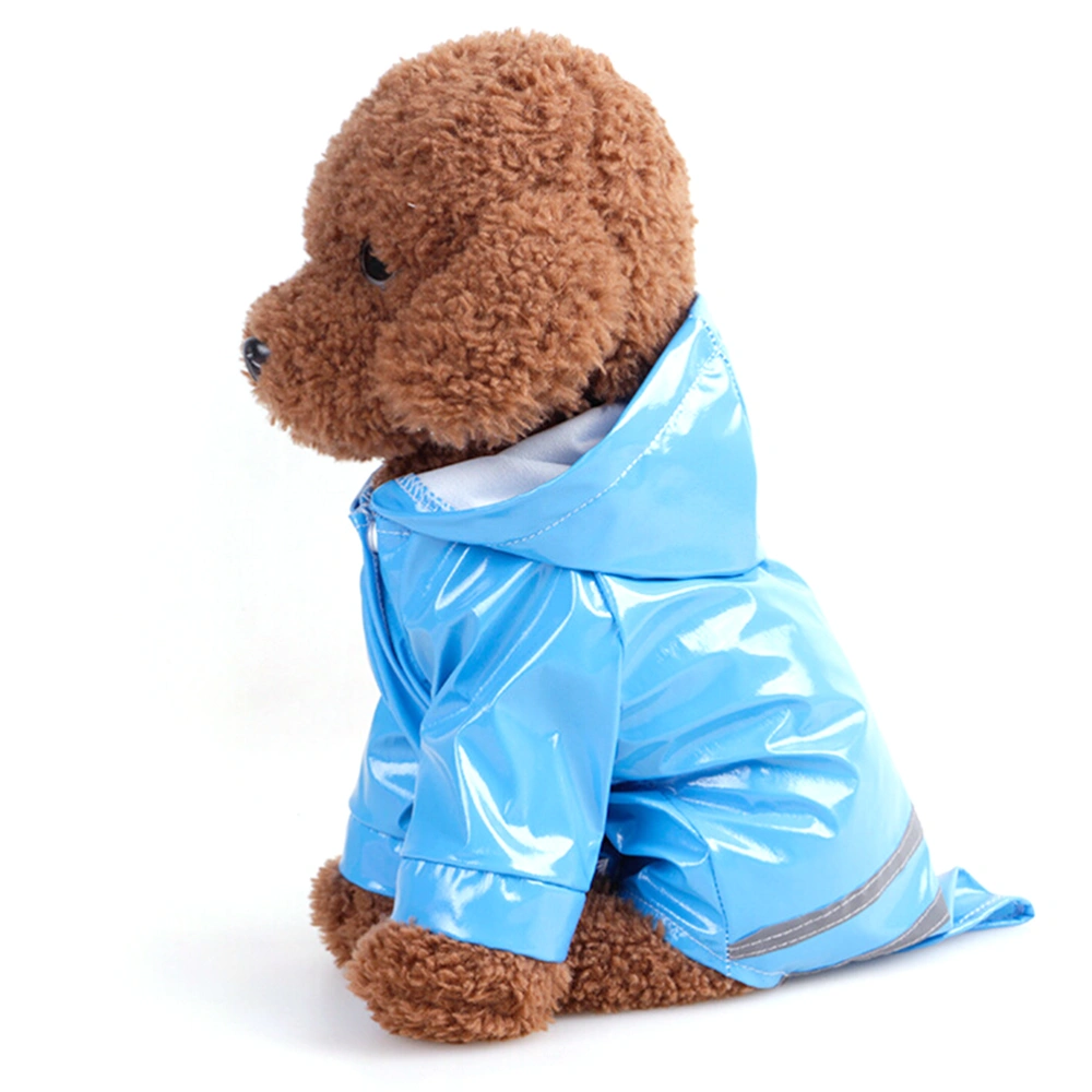 Fashion Pet Rainy Days Slicker Pet Rain Light-reflecting Dog Hooded Raincoat - Size M (Red)