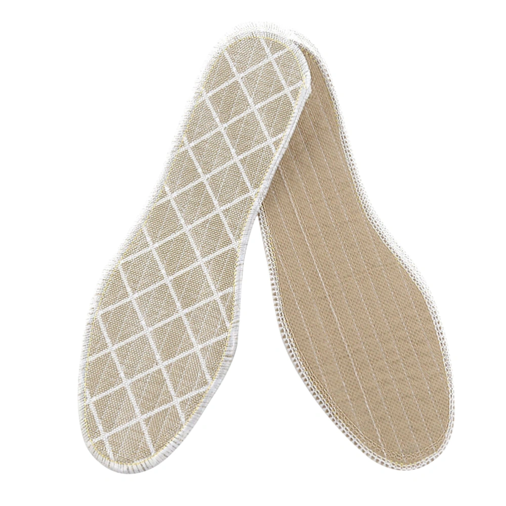 4 Pairs of Linen Insoles Bamboo Charcoal Deodorization Breathable Sports Insoles - Size 42