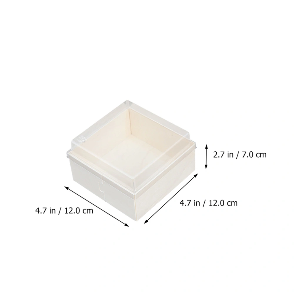 10pcs Cake Packaging Boxes Disposable Food Packing Boxes with Transparent Cover