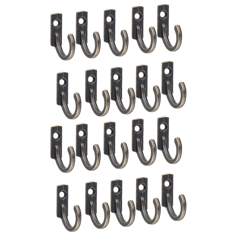 20Pcs Mini Retro Wall Hooks Zinc Alloy Wall Hangers Cabinet Wall Organizers