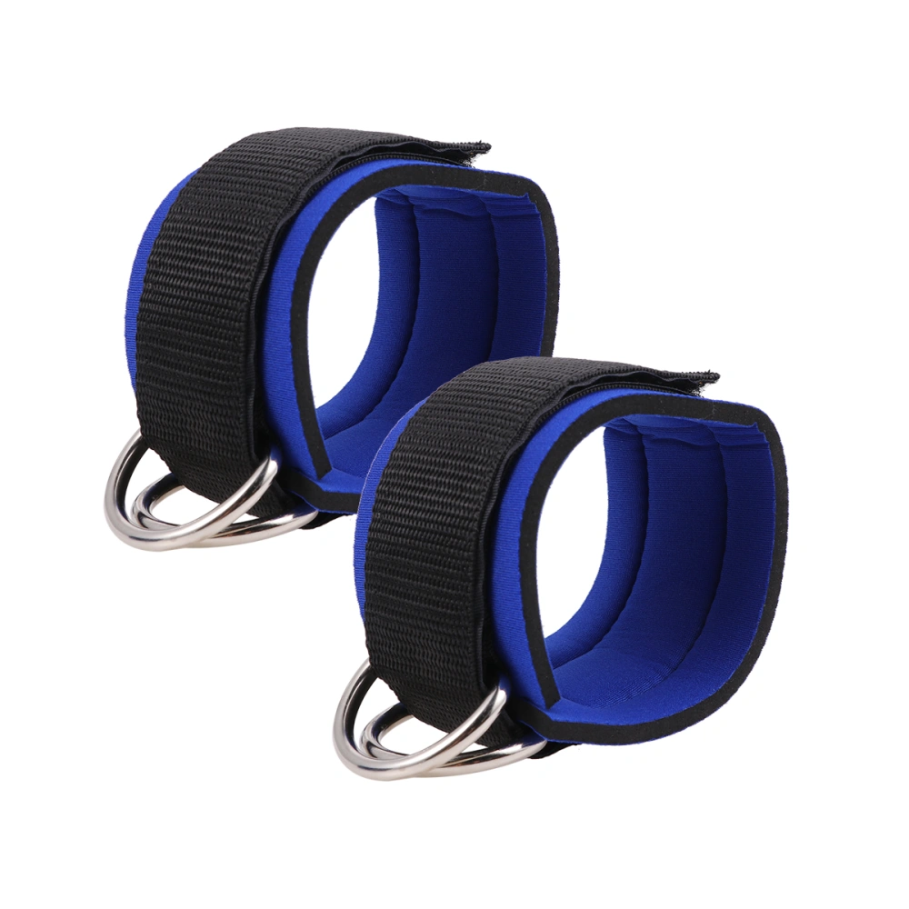 1 Pair Ankle Protective Straps Double D Ring Leg Training Strap with Waterproof Storage Bag (Blue)