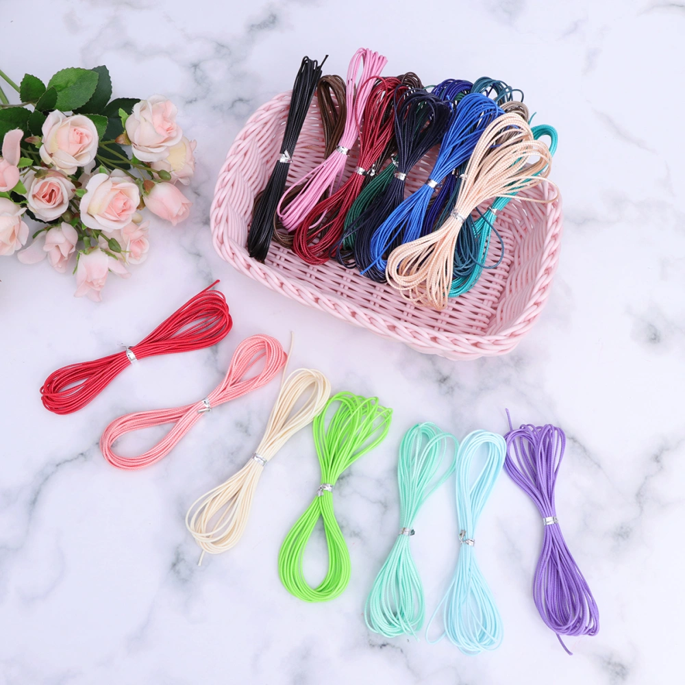 20pcs Colorful Wax Cord DIY Serpentine Rope Hand Knit Wax Rope Jewelry Making Wire for Bracelet Necklace