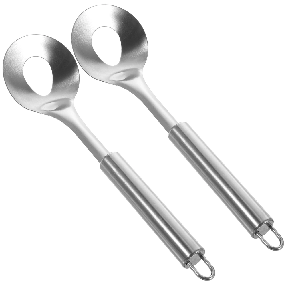 2pcs 304 Stainless Steel Meatball Spoons Meatball Making Spoons (Round Handle)