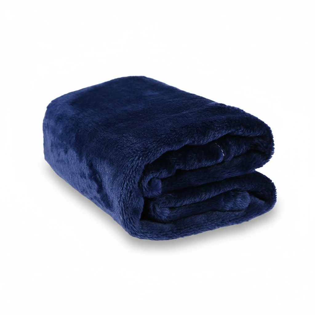 Gorgeous Flannel Fleece Pet Blanket Cozy Towel Solid Color Pet Blanket(Dark Blue)