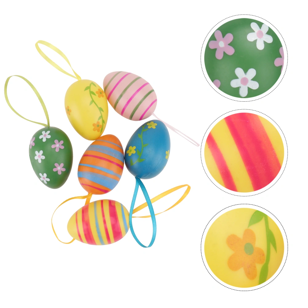 12Pcs Hand Painted Easter Eggs Decorative Easter DIY Adornments (Random Style)