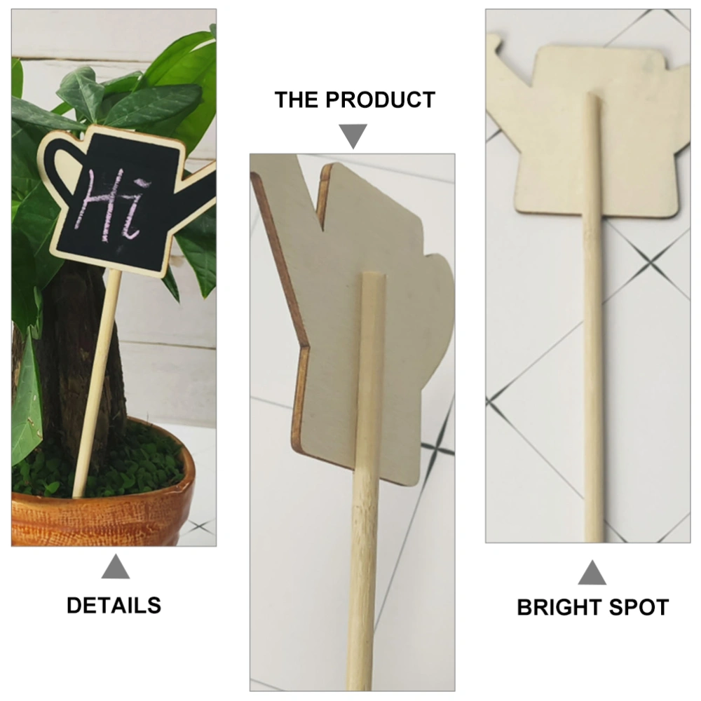 10pcs Garden Blackboard Topper Wood Topper Chalkboard Picks Plant Signs Topper