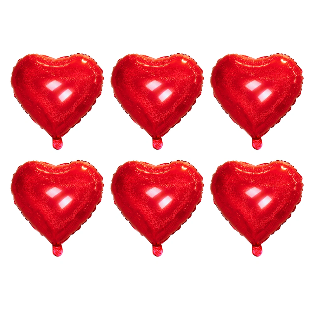 6pcs Heart-Shaped Aluminium Foil Balloon Wedding Birthday Party Home Decorations