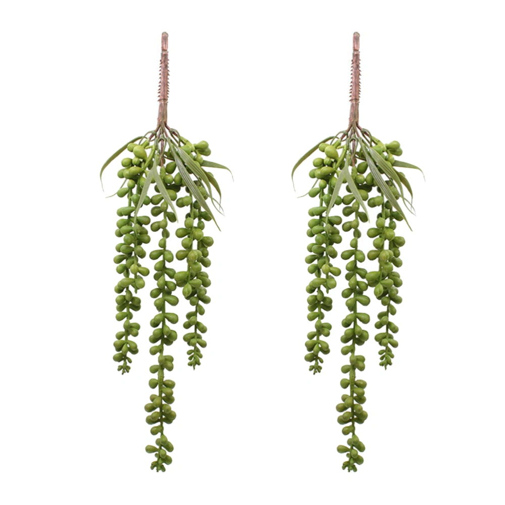 2pcs Artificial Succulent Plant Rattan Artificial Succulent Decor Wall Decoration