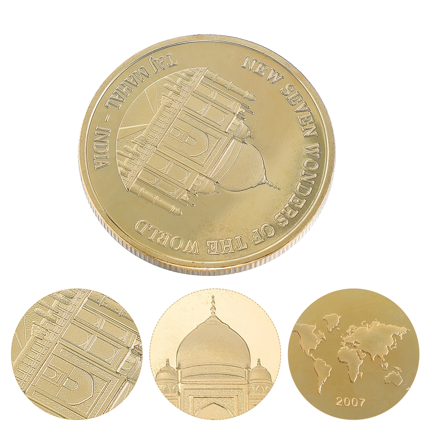 1Pc Commemorative Coin Seven Wonders of The World Coin Taj Mahal-India Coin