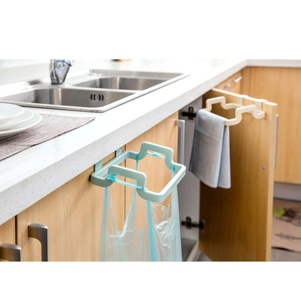 Kitchen Cabinet Hanging Rubbish Bag Holder Garbage Storage Rack Cupboard Bag Hanger (Yellow)