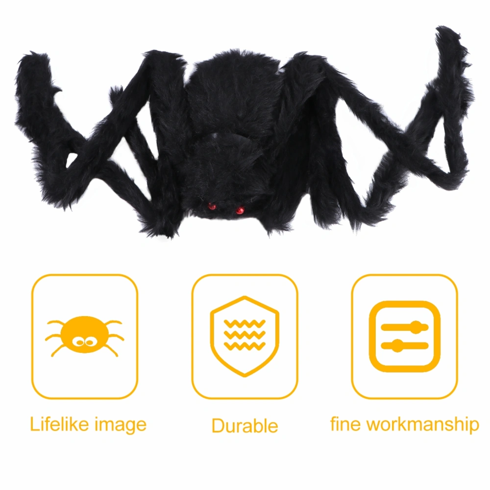 2Pcs Halloween Spider Adornments Decorative Bar Props Spider Playthings (Black)