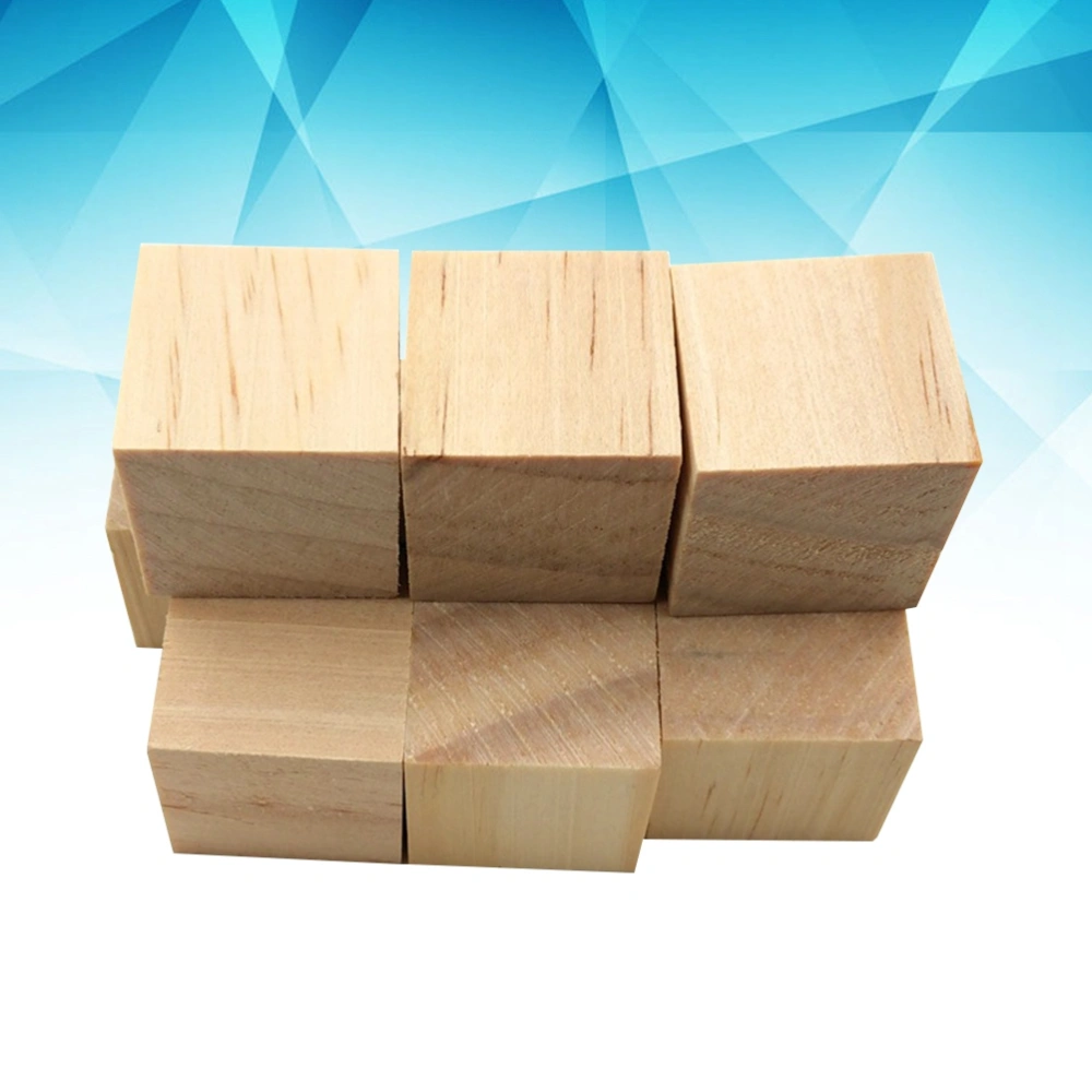 10pcs 30mm Natural Pine Blocks Square Wooden Pieces DIY Craft Wood Piece for Art Crafts Projects